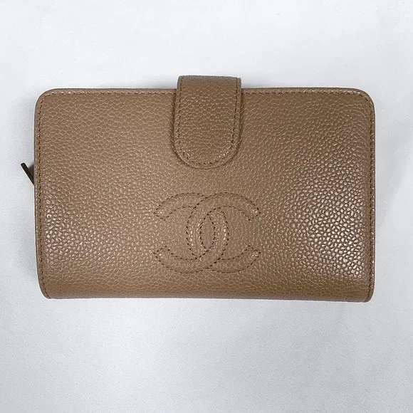 Chanel L-zip CC Leather Pocket Wallet Dark Beige NWT - Picture 2 of 16